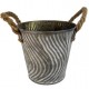 Metal Round Bucket With Rope Handles